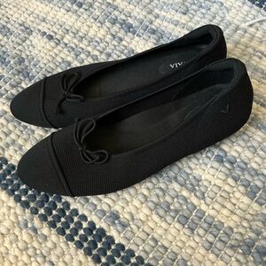Vivaia Almond-Toe Bow Flats Tiana ballet flats black 8.5